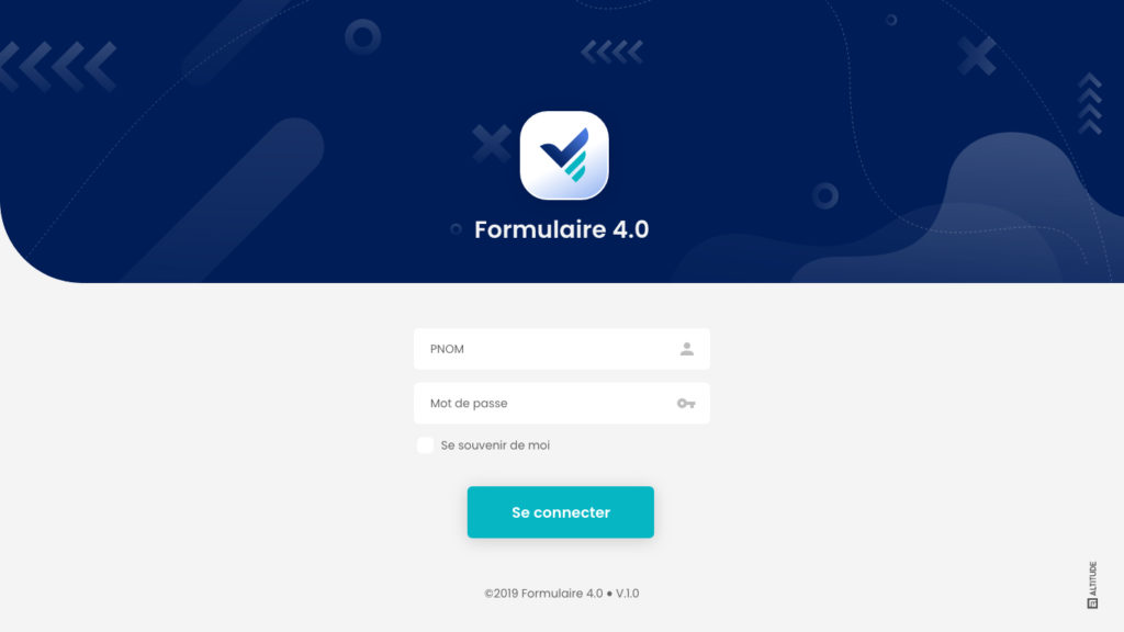 Ecran de connexion - formulaire 4.0